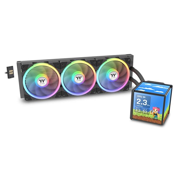 Thermaltake CL-W481-PL12SW-A MINECUBE 360mm Ultra ARGB AIO Liquid CPU Cooler Black