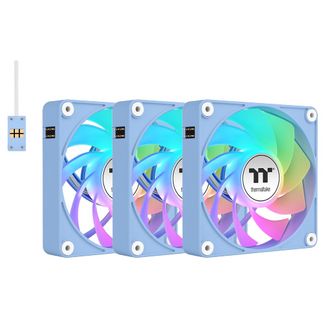 Thermaltake CL-F198-PL12BU-A CT120 120mm EX Reverse ARGB Magnetic Connect PWM Fans Blue 3-Pack
