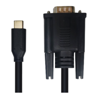 Cruxtec CTV4K-02-BK USB-C Male to VGA Male Cable 2m Black