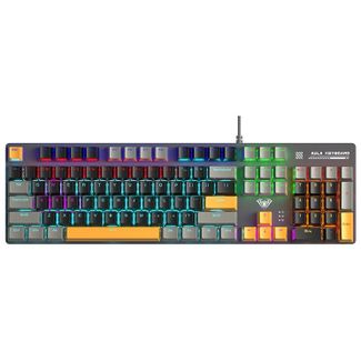 AULA S500-BY-R S500 Wired Zoned RGB Mechanical Keyboard Black+Yellow+Grey Keycaps Red switch