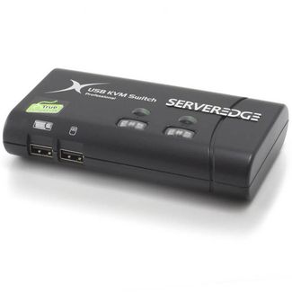 Serveredge KD2BKUV 2-Port Slimline USB / VGA Desktop KVM Switch - Includes Cables