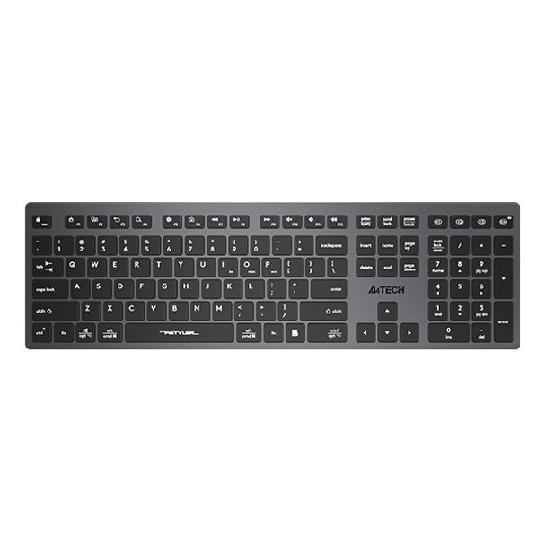 A4tech ERAKA716 FBX50C Fstyler Bluetooth & 2.4G Scissor Switch Keyboard USB Type C Grey