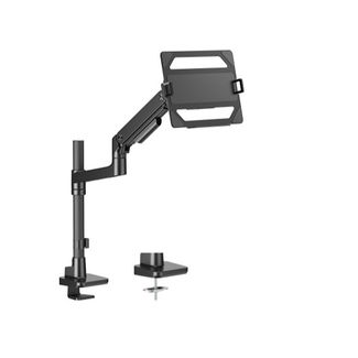 Brateck LDT81-C012P-Ml-B Pole-Mounted Heavy-Duty Monitor Arm With Laptop Holder Black
