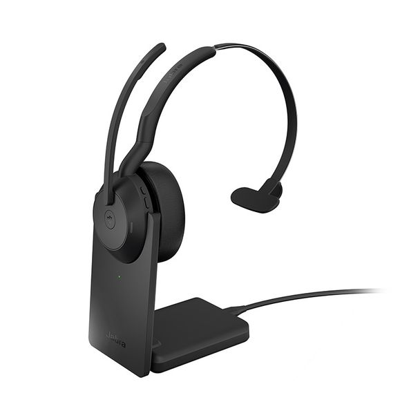 Jabra 25599-889-989 Evolve2 55 UC Mono Bluetooth Headset with USB-C + Charging Stand
