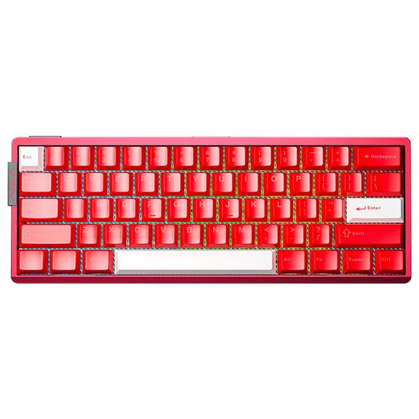 AULA AG60-WR-A AG60 Aluminum RGB Mechanical Keyboard Aether Magnetic Switch White+Red Keycaps
