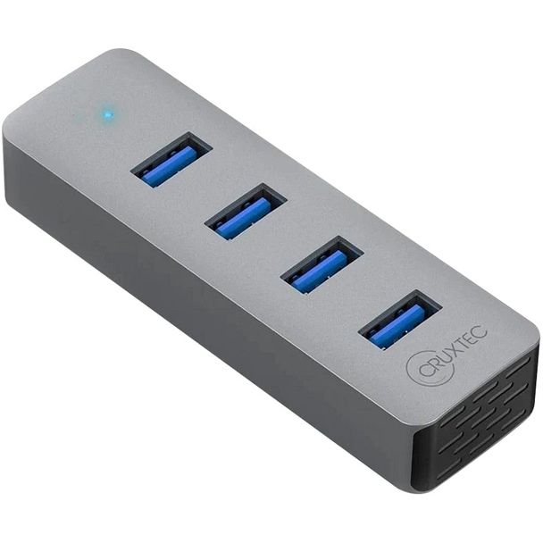 Cruxtec AU3-H4-SG 4-Port USB 3.0 Hub with Type-C Power Port