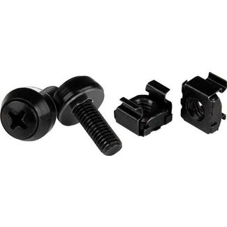 StarTech CABSCREWM6B M6 Screws & Cage Nuts - 50 Pack Black