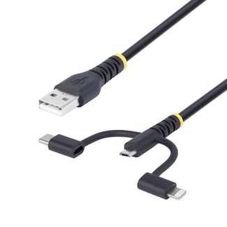 StarTech RLTCUB1MBK 1m Rugged USB Multi Charging Cable