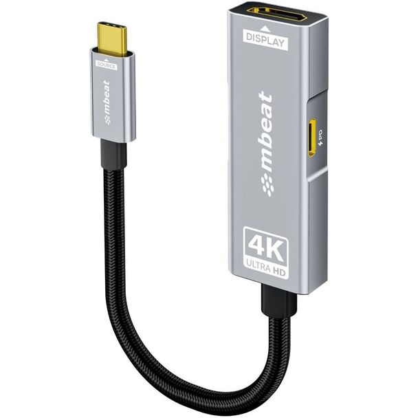 mbeat MB-XAD-PCHD Tough Link USB-C to HDMI Adapter with 100W PD Space Grey