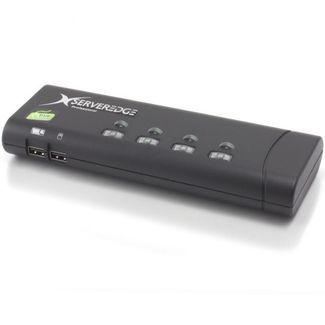 Serveredge KD4BKUV 4-Port Slimline USB / VGA Desktop KVM Switch - Includes Cables
