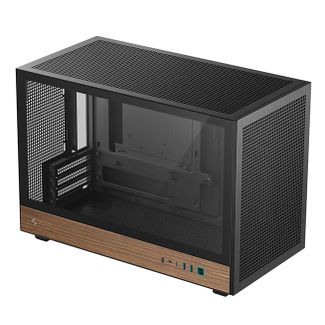 DeepCool R-CH260-BKNWM0-G-1 CH260 WOOD Tempered Glass mATX Case Black