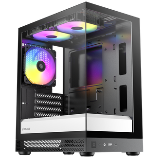 Okinos AQUA UNO ZEBRA Tempered Glass Mini Tower mATX Case