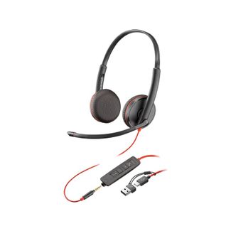 Poly 8X229AA Blackwire C3225 UC Stereo USB-C Business Headset with 3.5mm Plug +USB-C/A Adapter 
