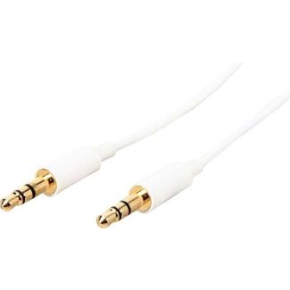 StarTech MU1MMMSWH 1m White Slim 3.5mm Stereo Audio Cable