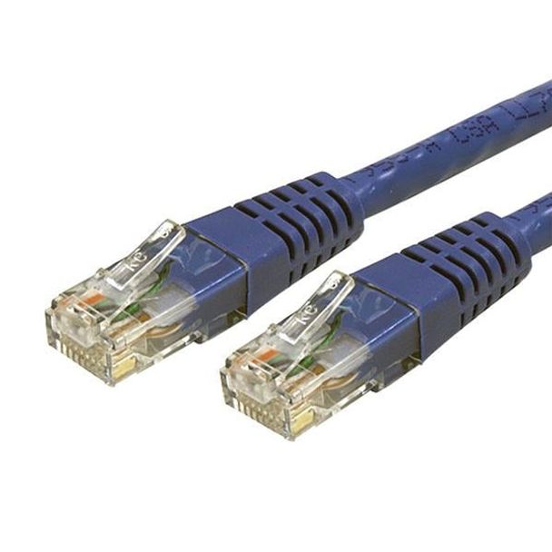 StarTech C6PATCH1BL 1ft Blue Molded Cat6 UTP Patch Cable - ETL Verified