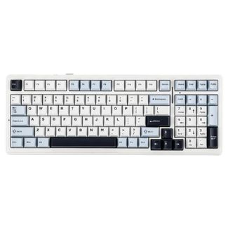 AULA F99-BB-G F99 Wireless Tri-Mode Gasket Mechanical Keyboard Light Blue + White + Black Purple Keycaps