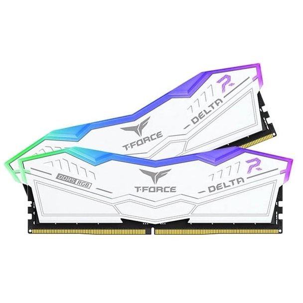 Team FF4D532G6000HC38JDC01 T-Force Delta RGB 32GB (2x 16GB) DDR5 6000MHz CL38 Desktop Memory White
