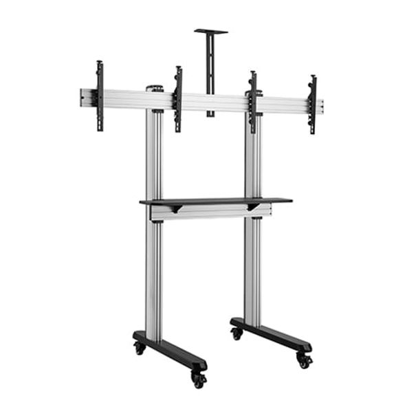 Brateck TTD09-46FW Dual Screen Video Conferencing TV Cart for 45"-55" TVs