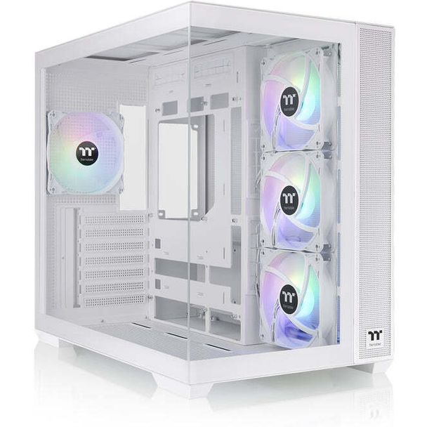 Thermaltake CA-1Z2-00M6WN-00 View 380 Tempered Glass ARGB Mid Tower ATX Case Snow White Edition