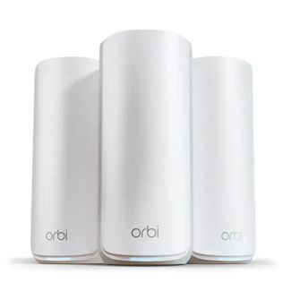 NETGEAR RBE873-100APS Orbi BE21000 Tri-band Mesh WiFi 7 System 3-Pack White