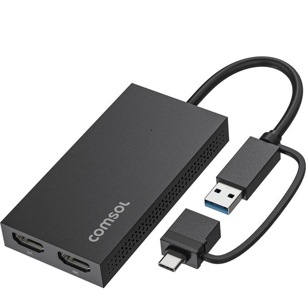 Comsol CM21HSM USB-C to Dual HDMI Universal Monitor Adapter