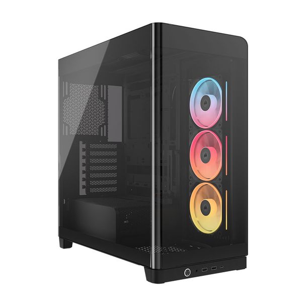 Corsair CC-9011316-WW FRAME 4500X LX-R RGB LINK Panoramic Glass Mid-Tower E-ATX Case Black