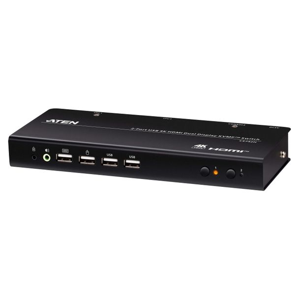 ATEN CS742H-AT-U 2-PORT USB 4K HDMI Dual-display KVMP Switch (Cables Included)