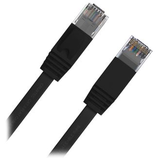 Cruxtec FC6-150-BK CAT6 UTP Flat Ethernet Cable Black 15m