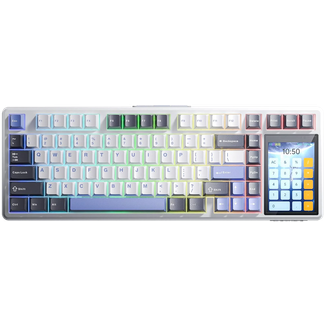 AULA L99-GBW-D L99 Tri-mode Mechanical Wireless Keyboard Grey+Blue+White Keycaps Raindrop Switch with 3.98" Display