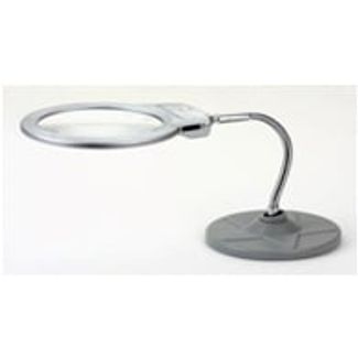 2.5x and 10x Desktop Magnifier with 2 LED Lights Silver Base ZD-126-1
