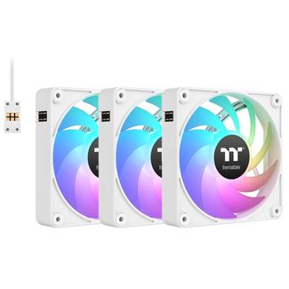 Thermaltake CL-F195-PL14SW-A CT140 140mm EX Reverse ARGB Magnetic Connect PWM Fans White 3-Pack