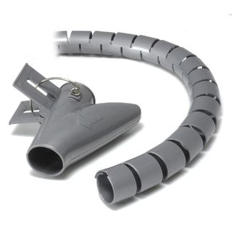 Alogic ZCW201-5GRY Ty-It 1.5m Zip Cable Wrap with Clip Tool Organiser - 20mm/Grey