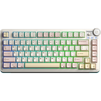 AULA AU75-WP-B AU75 Gasket 3 in 1 Mechanical Wireless Keyboard White+pink Keycaps Star vector switch