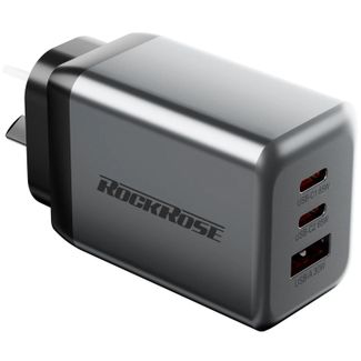 Rockrose RRTC57 Infinito G65 3-Port Fast Charging 65W GaN PD & QC 3.0 Power Adapter