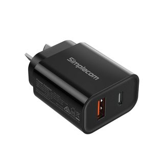 Simplecom CU220 Dual Port PD 20W Fastwall Charger USB-C + USB-A For Phone Tablet
