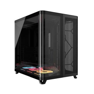 Corsair CC-9011320-WW AIR 5400 LX-R RGB iCUE LINK Triple Chamber Mid-Tower E-ATX Case Black
