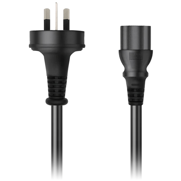 Cruxtec PTP-100-2MBK 3 Pin AU Male to Female IEC-C13 Power Cable 2m