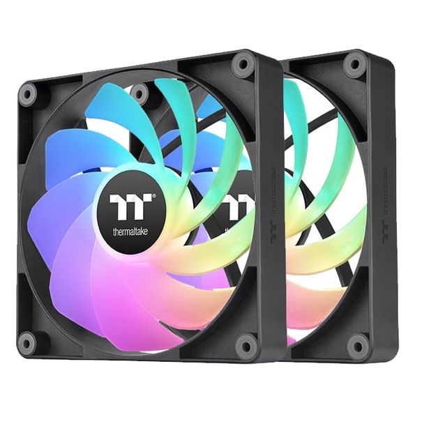 Thermaltake CL-F174-PL14SW-A CT140 140mm Reverse ARGB Sync Performance PWM Fan Black Edition 2-Pack
