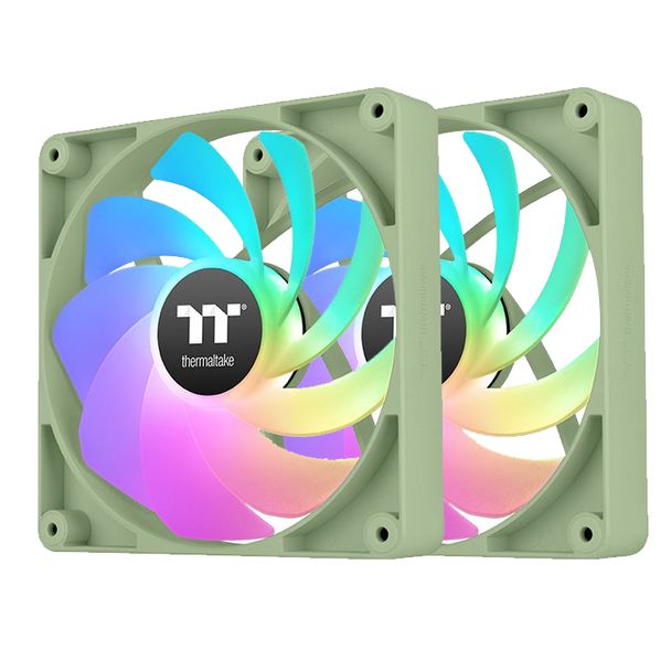 Thermaltake CL-F200-PL12MG-A CT120 120mm Reverse ARGB Sync Performance PWM Fan Matcha Green Edition 2-Pack