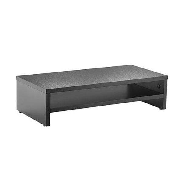 Brateck STB-114 Particle Board Desktop Monitor Stand, Additional Storage-Black