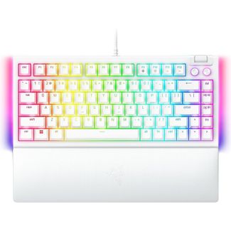 Razer RZ03-05001700 BlackWidow V4 75%-Hot-swappable Mechanical Gaming Keyboard White with Orange Switch