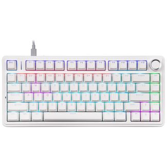 AULA F75-W-R F75 Ergonomic Wired Mechanical Keyboard White Keycaps Red switch