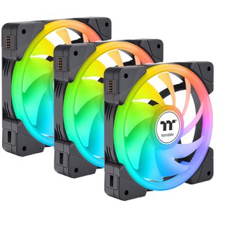 Thermaltake CL-F167-PL12SW-A SWAFAN EX12 ARGB 120mm Magnetic PWM Cooling Fan (up to 2000RPM) Black Edition - 3 Fan Pack
