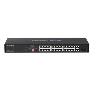 Mercusys MS126CP 24-Port 10/100 Mbps + 2-Port Gigabit Rackmount Switch with 24-Port PoE+