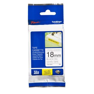 Brother Tzes241 18Mm Black On White Strong Adhesive Tze Tape