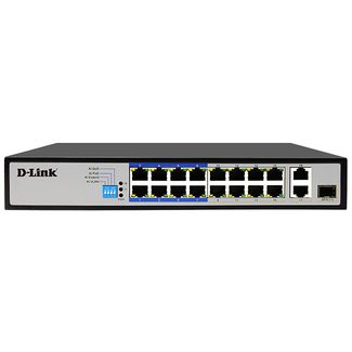 D-Link DES-F1018P-E 18 Port POESwitch with 16 10/100Mbps Long Reach POE+ Ports and 2 Gigabit Uplinks with Combo