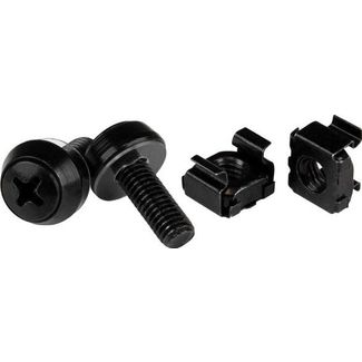 StarTech CABSCREWM62B M6 Screws & Cage Nuts - 100 Pack Black