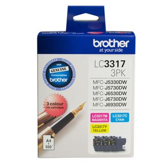 Brother LC-33173PK LC3317 COLOUR VALUE Pack 1XCYAN 1X Magenta 1X Yellow