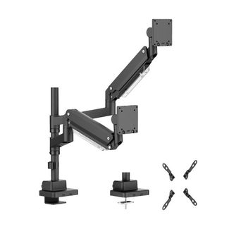 Brateck LDT80-C024P Super Heavy-Duty Pole-Mounted Dual Monitor Arm Matte Black