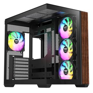 Thermaltake CA-1Z2-00M1WN-WS View 380 WS ARGB Mid Tower ATX Case Black Wood Edition